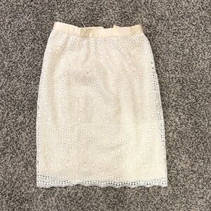 Escada Beige Lace Pencil Skirt